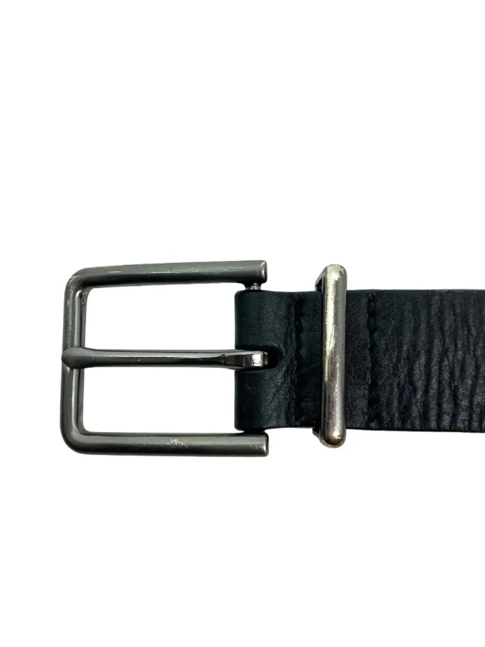 Calvin Klein Genuine Leather Belt Silver Buckle  Womens 30/90